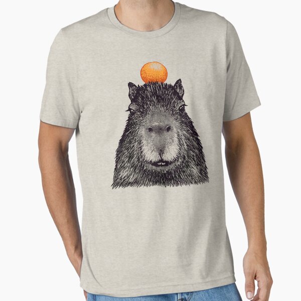 Item preview, Capybara  Orange | Capy Yuzu | Capybara with Orange on Head | His Name - Gort | Portrait designed and sold by Any Color Designs.