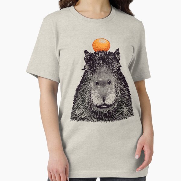 Item preview, Capybara  Orange | Capy Yuzu | Capybara with Orange on Head | His Name - Gort | Portrait designed and sold by Any Color Designs.