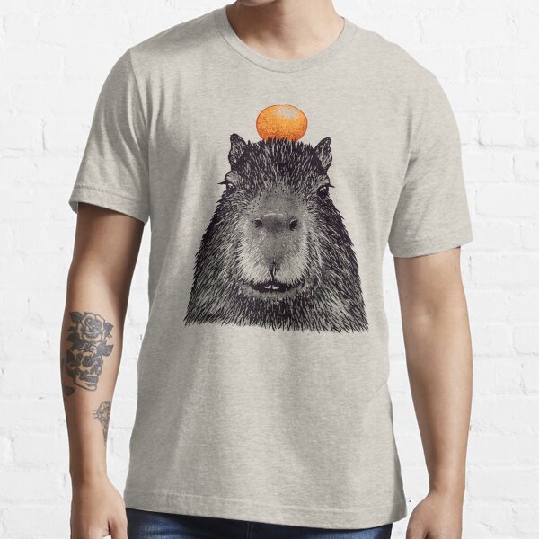 Item preview, Capybara  Orange | Capy Yuzu | Capybara with Orange on Head | His Name - Gort | Portrait designed and sold by Any Color Designs.