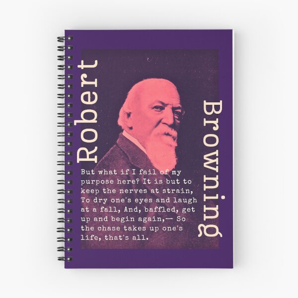 Item preview, Robert Browning portrait and  quote: But what if I fail of my purpose here? It is but to keep the nerves at strain, To dry one's eyes and laugh at a fall, designed and sold by artbleed.