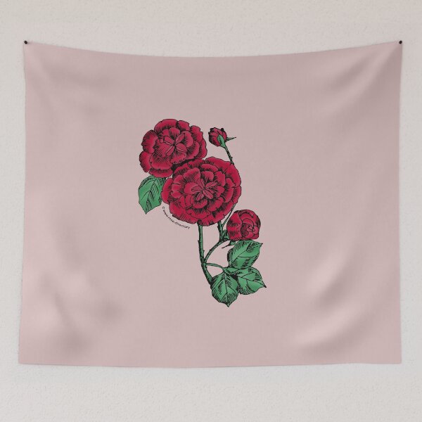 Item preview, Dark Red Pompon Rose Bloom Double 16-25 Petals In 3+ Rows designed and sold by zenithcreative.