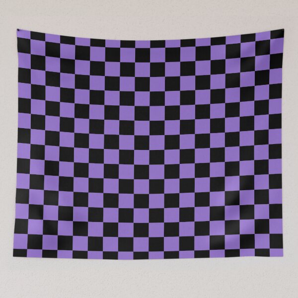 Item preview, Small Checkered - Black and Dark Pastel Purple designed and sold by JustPatterns2.
