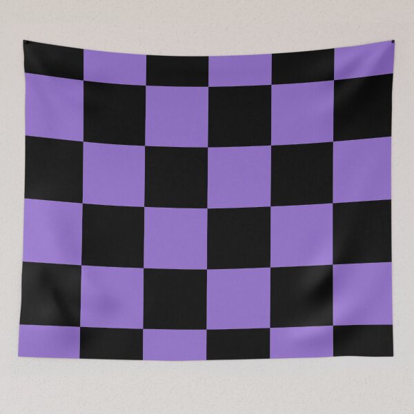 Item preview, Large Checkered - Black and Dark Pastel Purple designed and sold by JustPatterns2.