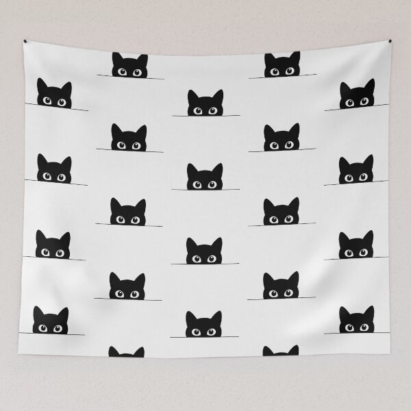 Item preview, Black Kittie Hiding designed and sold by RetroPop23.