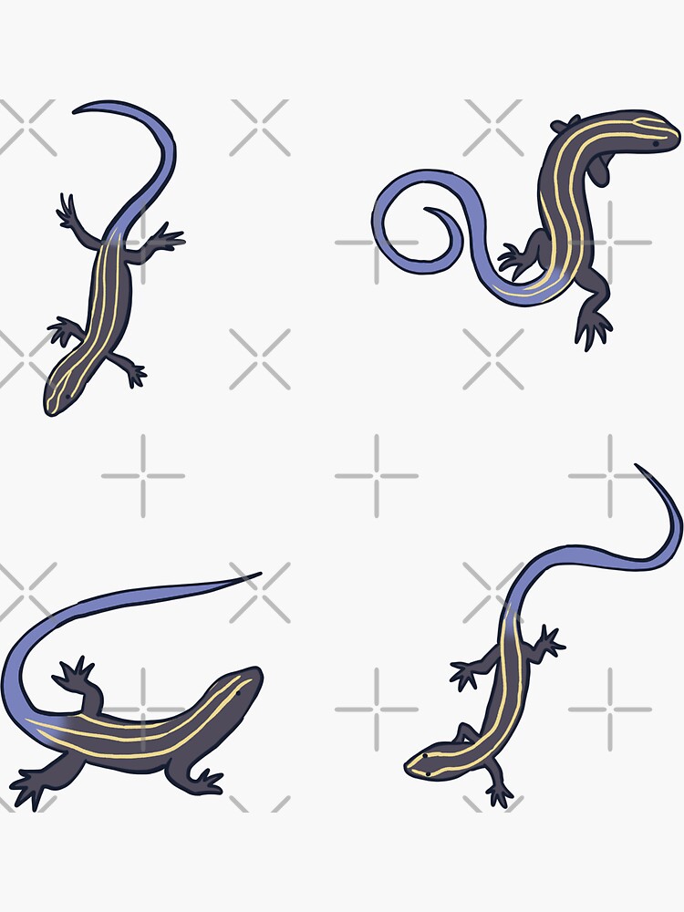 Thumbnail 3 of 3, Sticker, blue tailed skink lizard pack designed and sold by Mayarart.