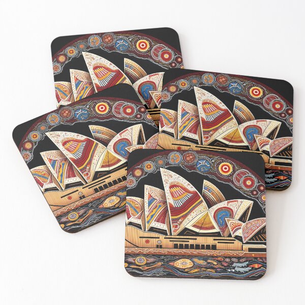 Item preview, Sydney Opera House depicted in the style of traditional Aboriginal art designed and sold by centaurius21.