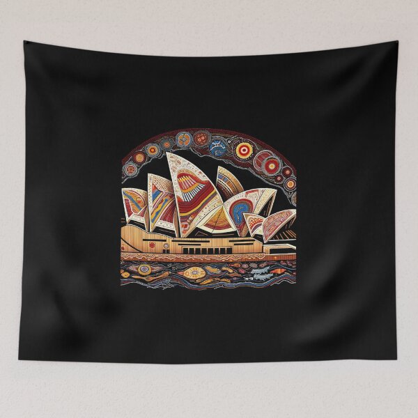 Item preview, Sydney Opera House depicted in the style of traditional Aboriginal art designed and sold by centaurius21.