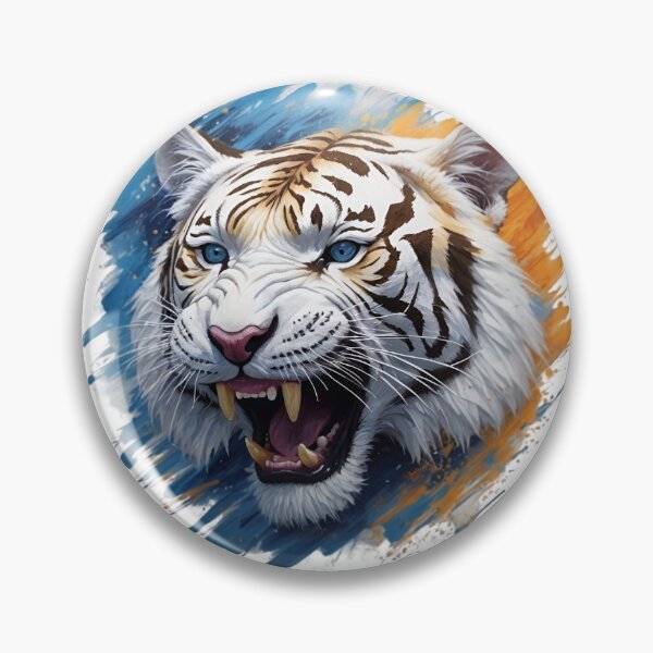 Item preview, Vicious White Tiger Face - Colorful Painting- designed and sold by PolygonPinnacle.