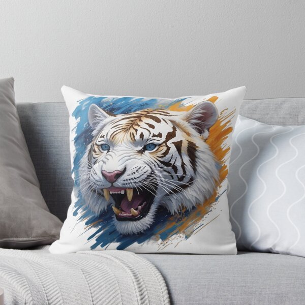 Item preview, Vicious White Tiger Face - Colorful Painting- designed and sold by PolygonPinnacle.
