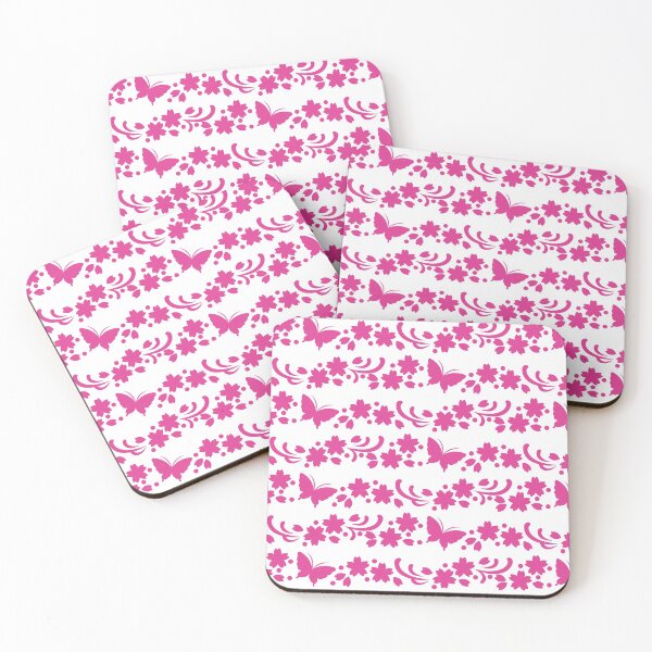 Item preview, Pink Butterflies and flowers pattern designed and sold by RaionKeiji.