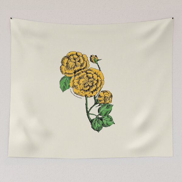 Item preview, Yellow Pompon Rose Bloom Double 16-25 Petals In 3+ Rows designed and sold by zenithcreative.
