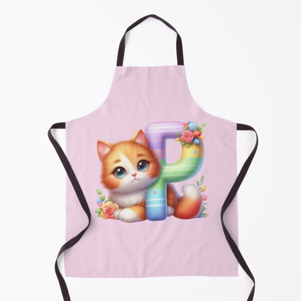 Item preview, Cute Cat Rainbow Letter P designed and sold by NettiesWallArt.
