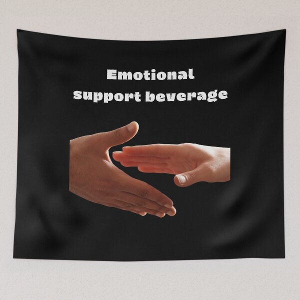 Artikelvorschau, Lustiges T-Shirt mit Aufschrift „Emotional Support Beverage“ entworfen und verkauft von urszulakier.