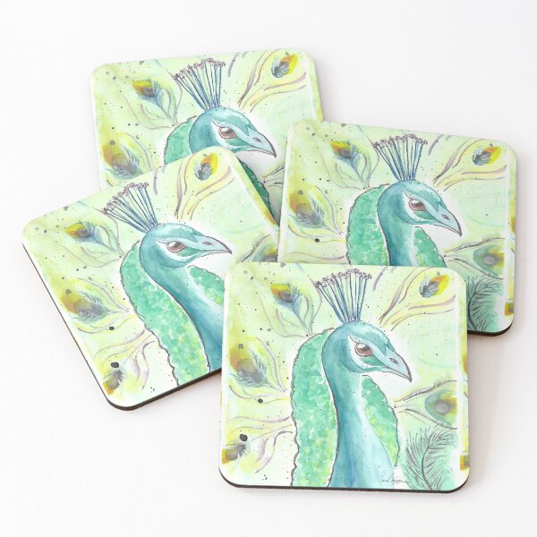 Item preview, Watercolor peacock gift idea designed and sold by Sarahstangermann.