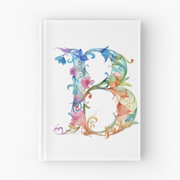 Item preview, Letter B beautiful watercolour floral initial monogram designed and sold by PrettyPinkSkies.