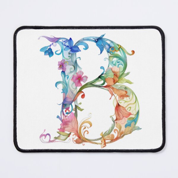 Item preview, Letter B beautiful watercolour floral initial monogram designed and sold by PrettyPinkSkies.