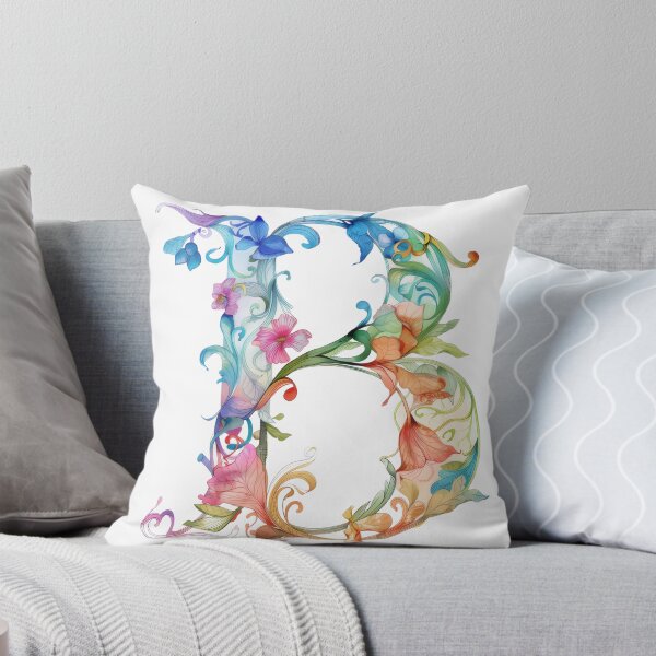 Item preview, Letter B beautiful watercolour floral initial monogram designed and sold by PrettyPinkSkies.