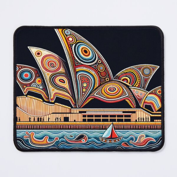 Item preview, Sydney Opera House depicted in the style of traditional Aboriginal art designed and sold by centaurius21.
