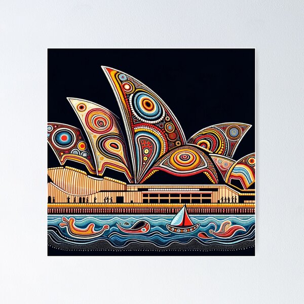 Item preview,  Sydney Opera House depicted in the style of traditional Aboriginal art designed and sold by centaurius21.
