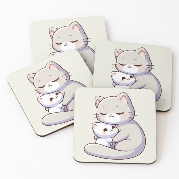 Item preview, Cute Cat and Kitten Hug, Adorable Feline Family designed and sold by madtoyman.