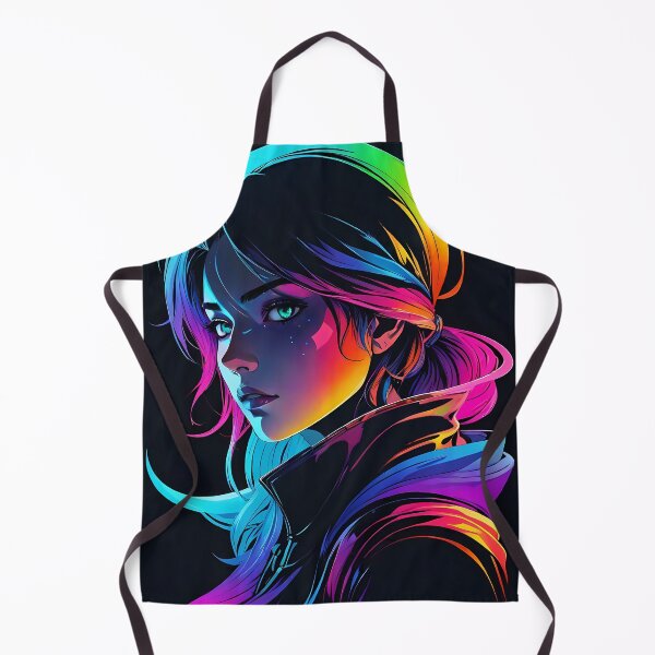 Item preview, Neon Rainbow Girl Portrait on Dark Background designed and sold by ByteyCreatives.