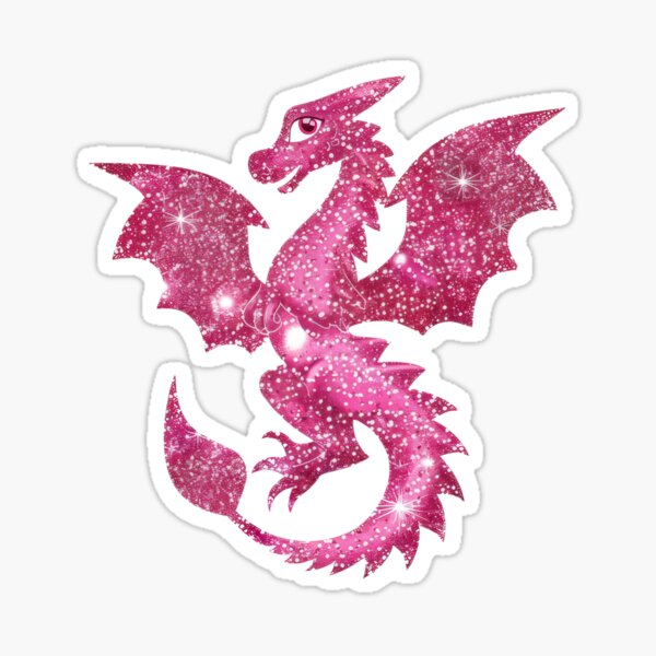 Pretty pink sparkly dragon Sticker