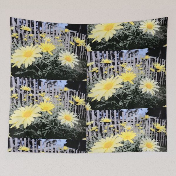 Item preview, Yellow Daisies and Fence designed and sold by Beachy.