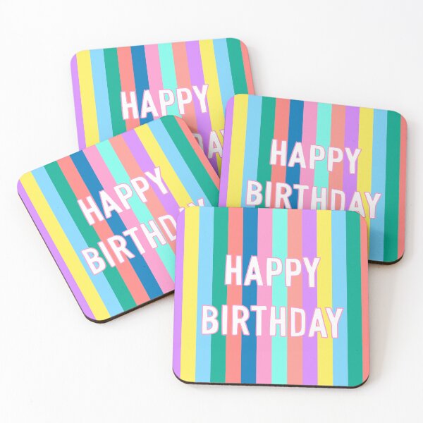 Item preview, Happy Birthday Colourful Stripes designed and sold by Adam Regester.