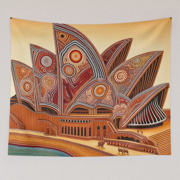 Item preview, Sydney Opera House in the style of traditional Aboriginal art designed and sold by centaurius21.