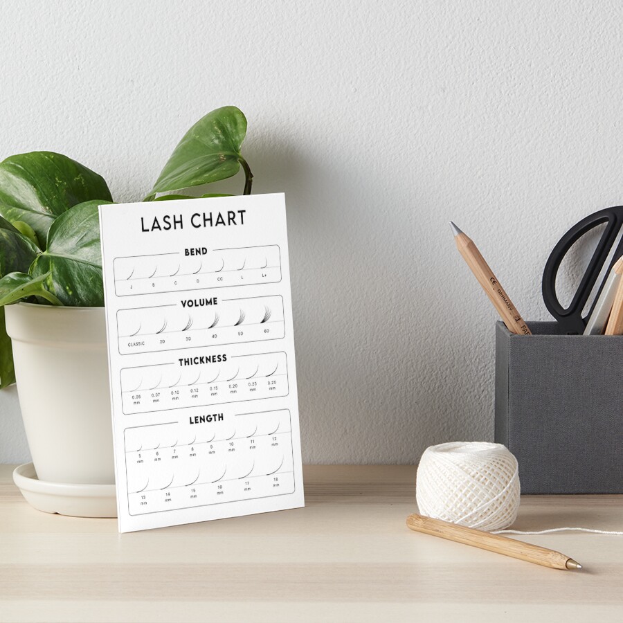 Eyelash Extension Chart Poster