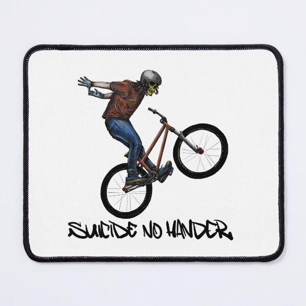 Item preview, SUICIDE NO HANDER mtb street hardtail dirtjump bike trick cycling slopestyle mountain bike rider illustration nice  artwork  designed and sold by Vidy.yf.
