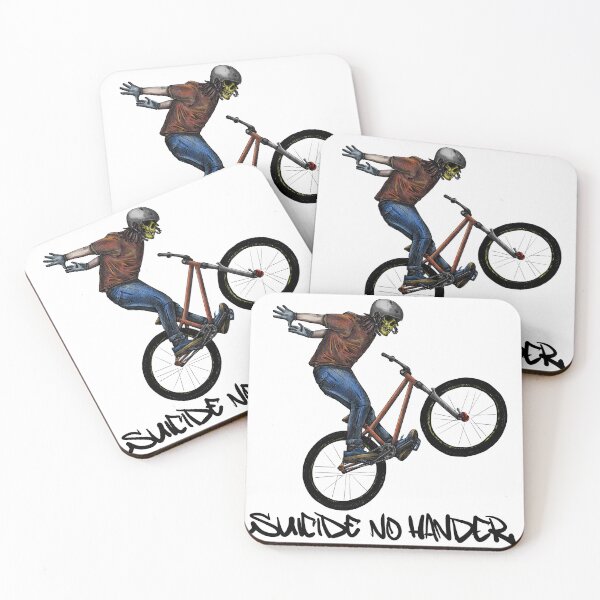 Item preview, SUICIDE NO HANDER mtb street hardtail dirtjump bike trick cycling slopestyle mountain bike rider illustration nice  artwork  designed and sold by Vidy.yf.