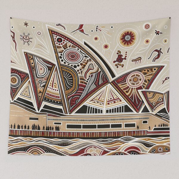 Item preview, Sydney Opera House in the style of traditional Aboriginal art designed and sold by centaurius21.