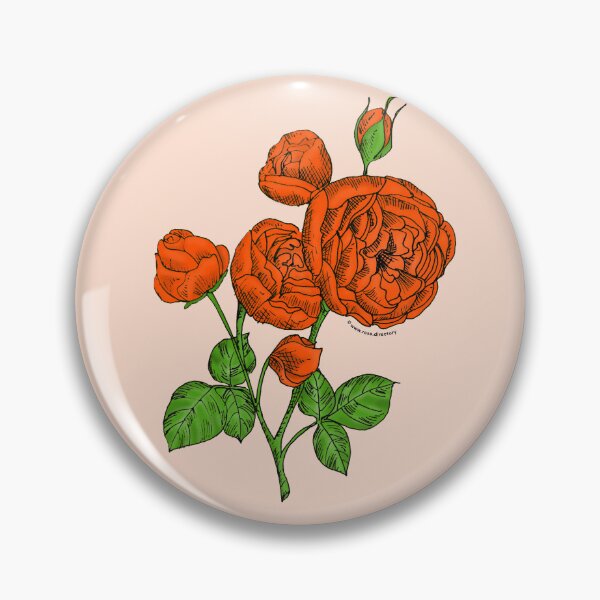 Item preview, Orange Pompon Rose Bloom Full 26-40 Petals In 3+ Rows designed and sold by Rachael Taylor.