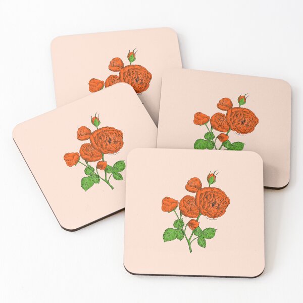 Item preview, Orange Pompon Rose Bloom Full 26-40 Petals In 3+ Rows designed and sold by zenithcreative.