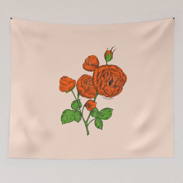 Item preview, Orange Pompon Rose Bloom Full 26-40 Petals In 3+ Rows designed and sold by zenithcreative.