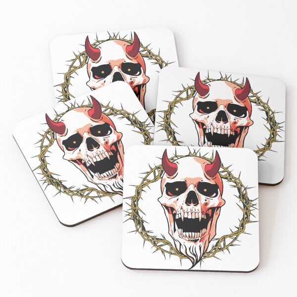 Item preview, devil horns skull and crown of thorns designed and sold by Toss4pon.