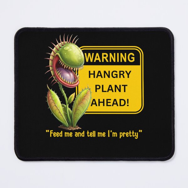 Item preview, Warning Hangry Plant Ahead Funny Venus Flytrap Cartoon designed and sold by André Botes.