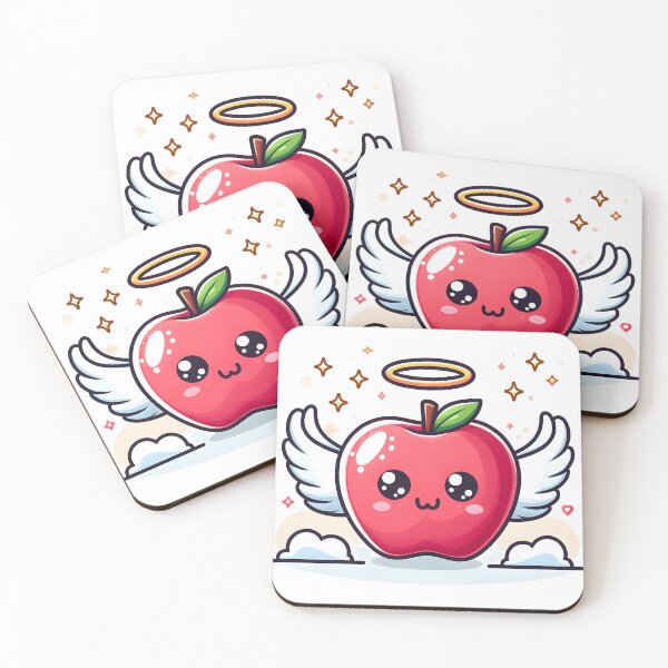 Item preview, Kawaii Apple With Angel Wings designed and sold by CanvasCutie.