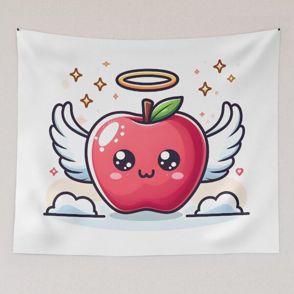 Item preview, Kawaii Apple With Angel Wings designed and sold by CanvasCutie.