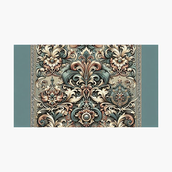 Item preview, Matte Teal & Cream Baroque & Damask designed and sold by DesignsByPrnces.