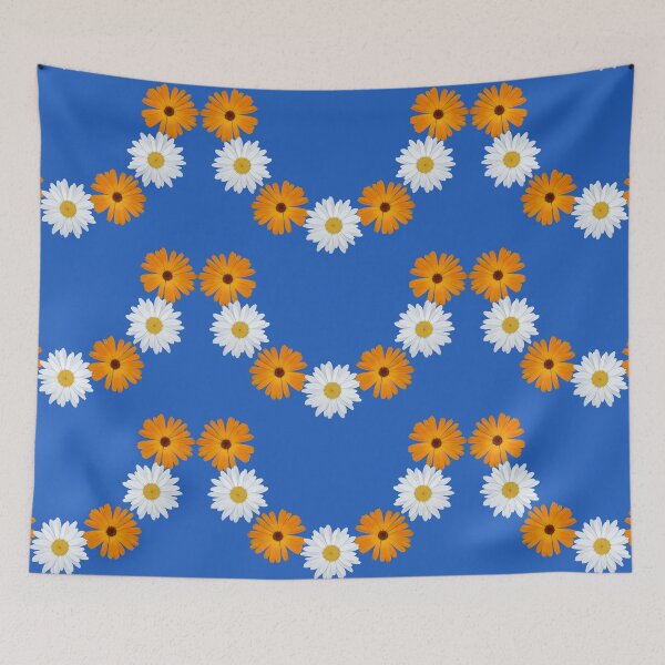 Item preview, Daisies and Calendula Marigold Flowers Necklace Shapes Mania designed and sold by Shapes-Mania.
