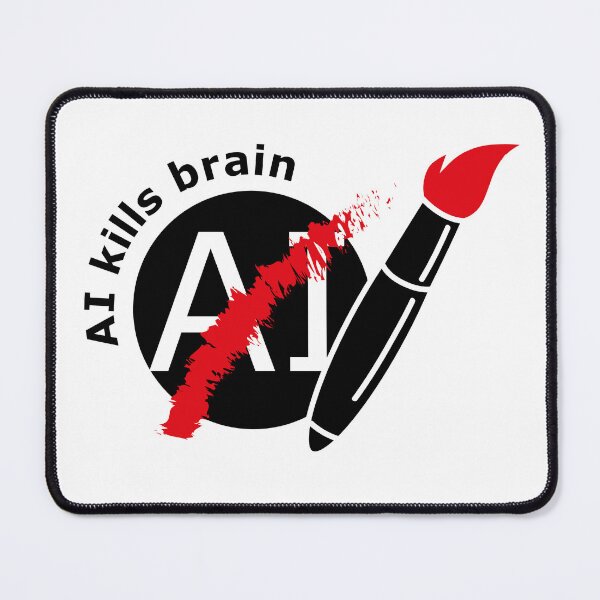 Item preview, AI kills Brain - No AI designed and sold by Bazarstreet.