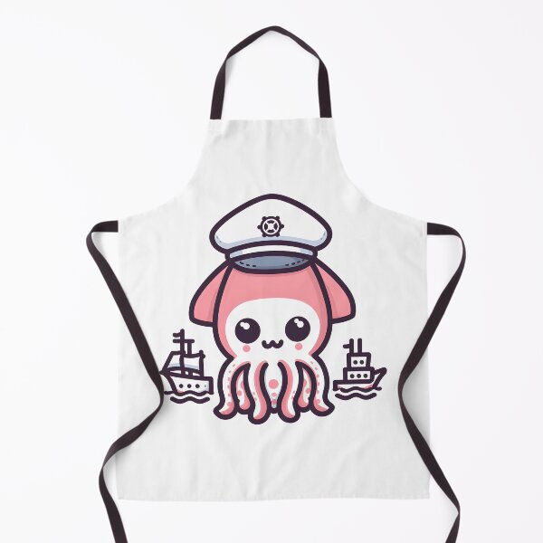 Item preview, Kawaii Squid With Sailor Hat And Tiny Ship designed and sold by CanvasCutie.