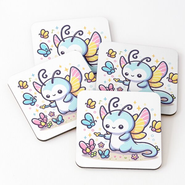 Item preview, Kawaii Gentle Banshee With A Group Of Colorful Butterflies designed and sold by CanvasCutie.