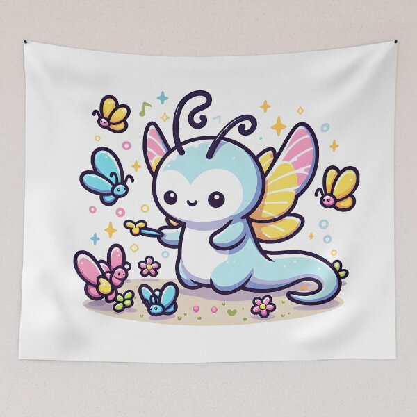 Item preview, Kawaii Gentle Banshee With A Group Of Colorful Butterflies designed and sold by CanvasCutie.