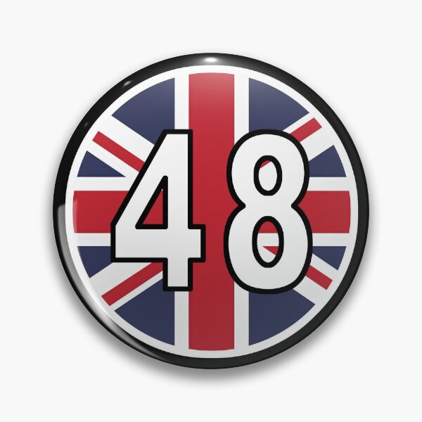 Item preview, UK Flag with number 48 designed and sold by Angry Swan Designs.