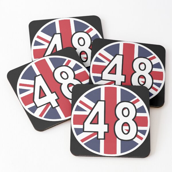 Item preview, UK Flag with number 48 designed and sold by Angry Swan Designs.