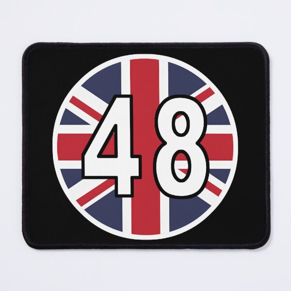 Item preview, UK Flag with number 48 designed and sold by Angry Swan Designs.