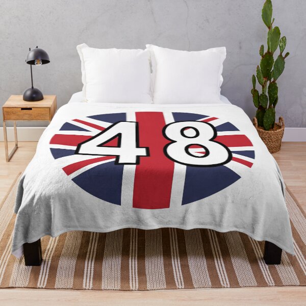 Item preview, UK Flag with number 48 designed and sold by Angry Swan Designs.